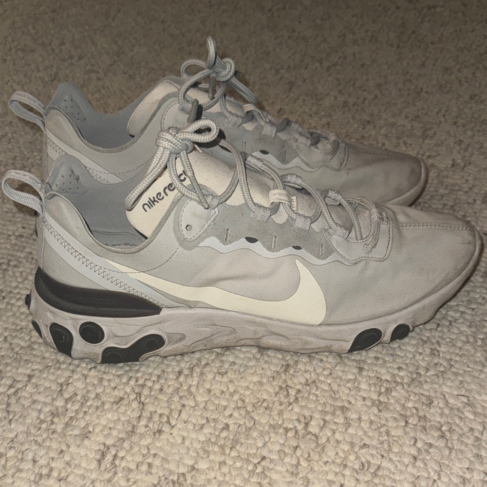 Nike React Gray and White Sneakers